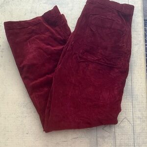 Madewell Emmett Wide leg Corduroy Pants in Deep Red